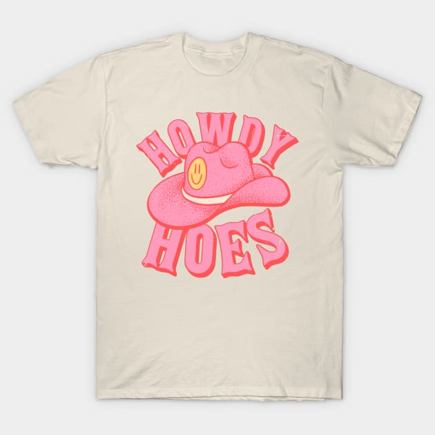 HOWDY HOES | Preppy Aesthetic | Creamy Pink Background T-Shirt by anycolordesigns